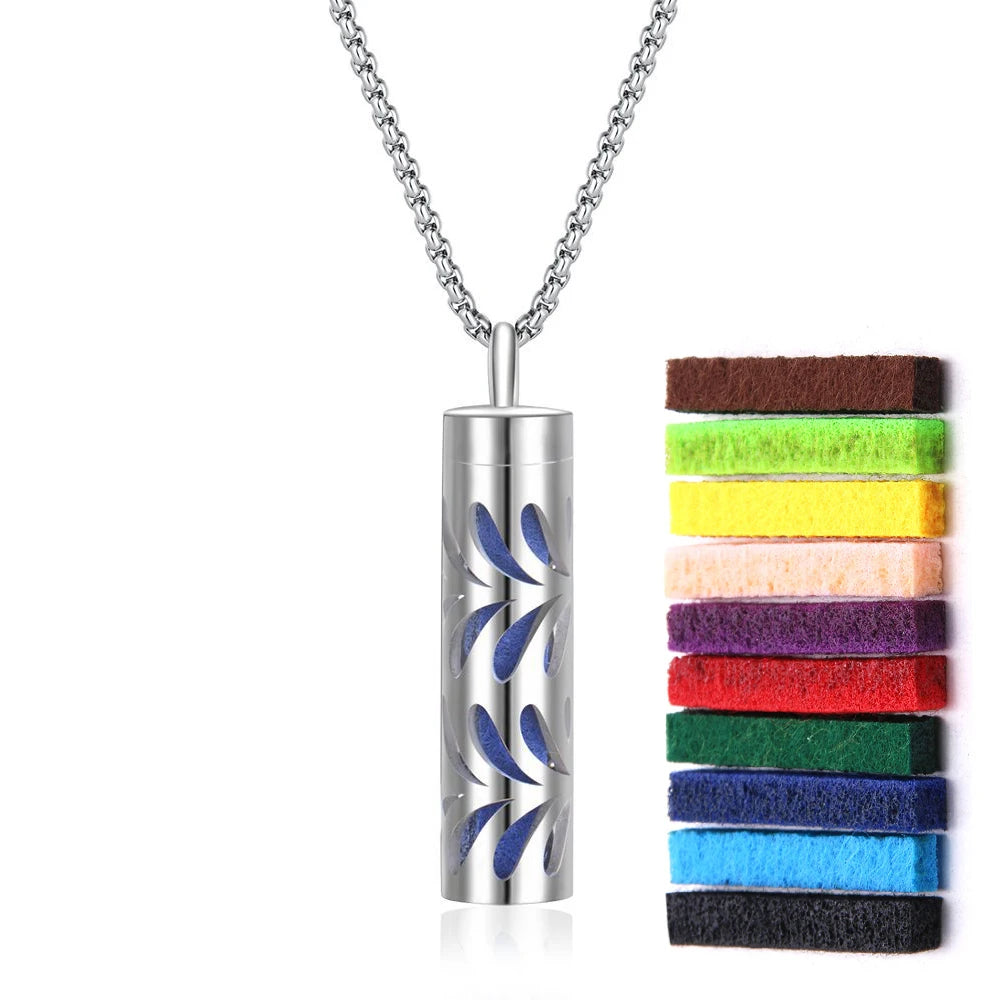 Aromatherapy Necklace Diffuser Pendant 316L Stainless Steel Locket Aroma Perfume Oils Essential Oil Diffuser Pendant Necklace