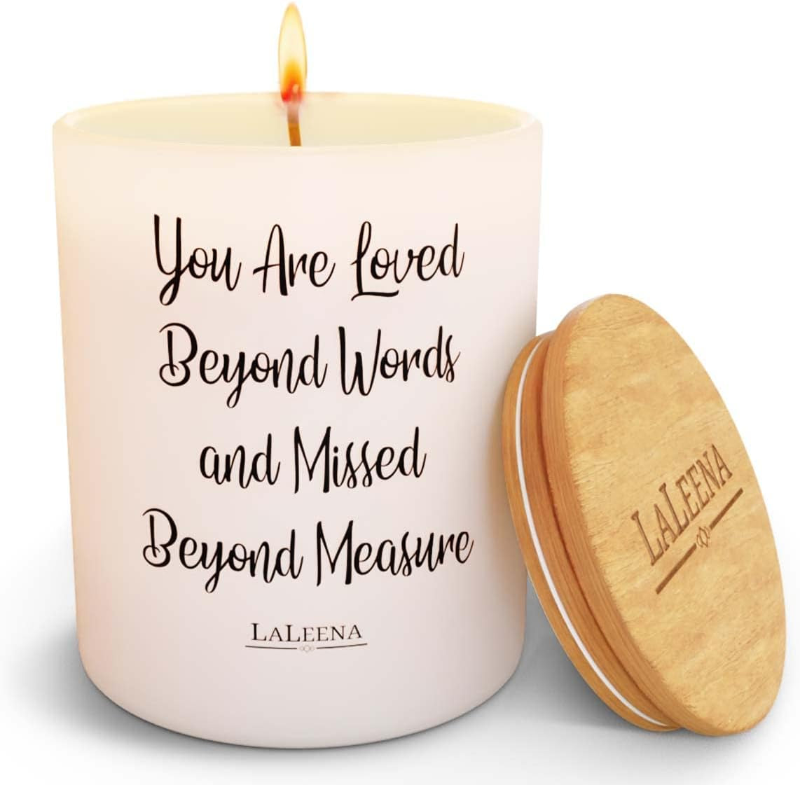 Memorial Candle -  - Sympathy Candle - Loss of Father Present - Loss of a Mother Sympathy Present - Missing a Friend - Celebration of Life (Loved beyond Words, Lavender)