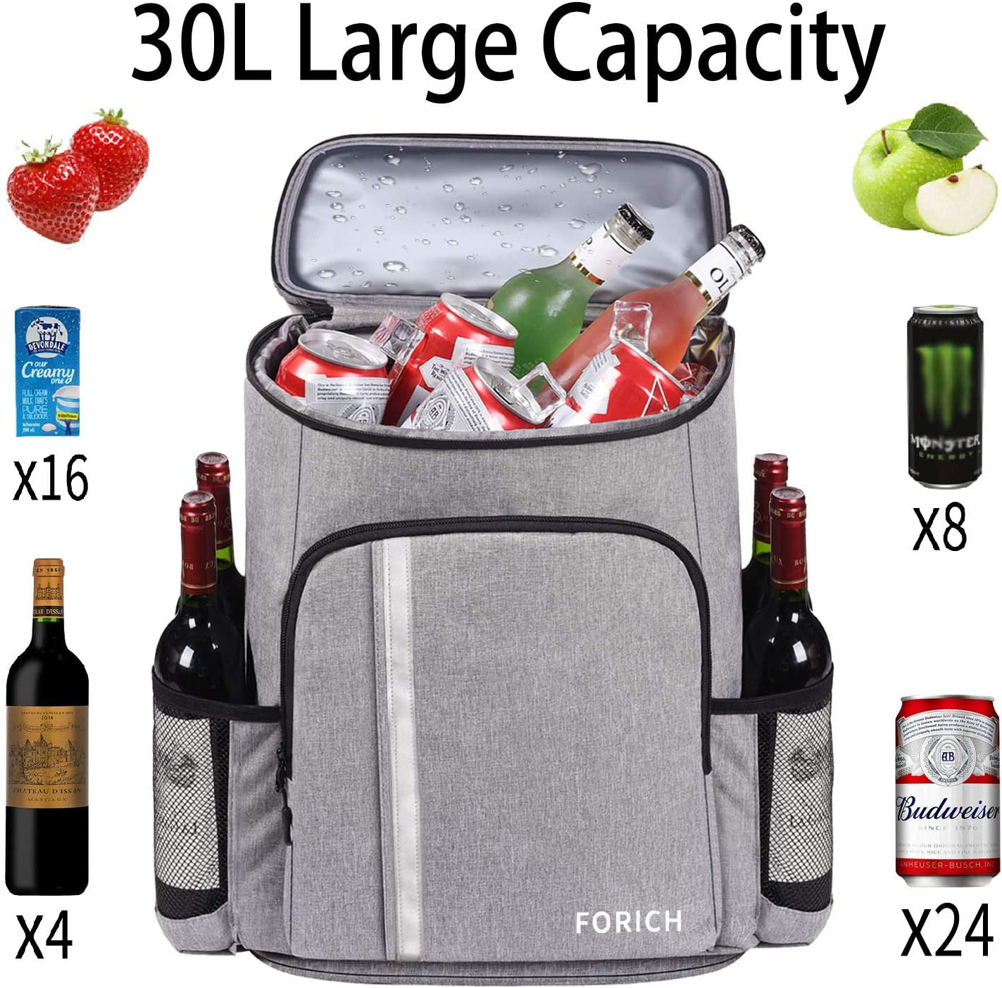 Ultimate Leakproof Insulated Backpack Cooler - Lightweight & Waterproof for Beach, Picnics, Camping & Hiking - Holds 30 Cans