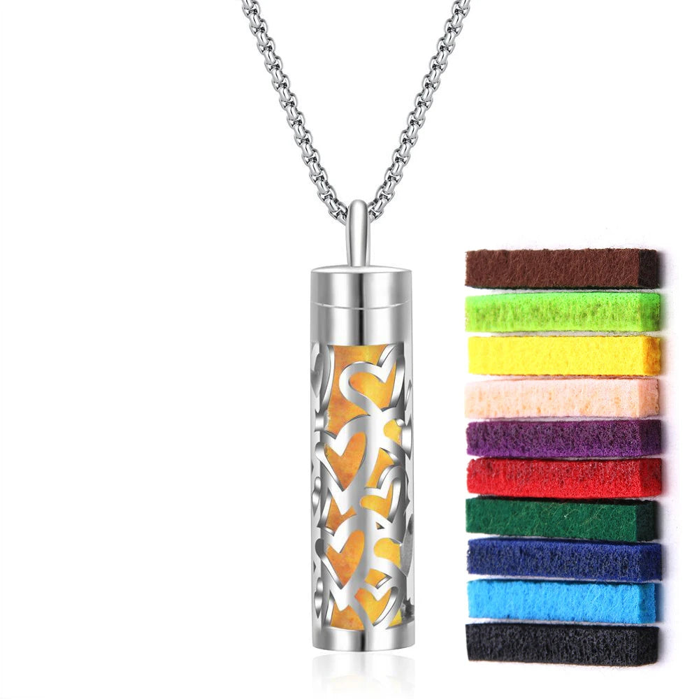 Aromatherapy Necklace Diffuser Pendant 316L Stainless Steel Locket Aroma Perfume Oils Essential Oil Diffuser Pendant Necklace