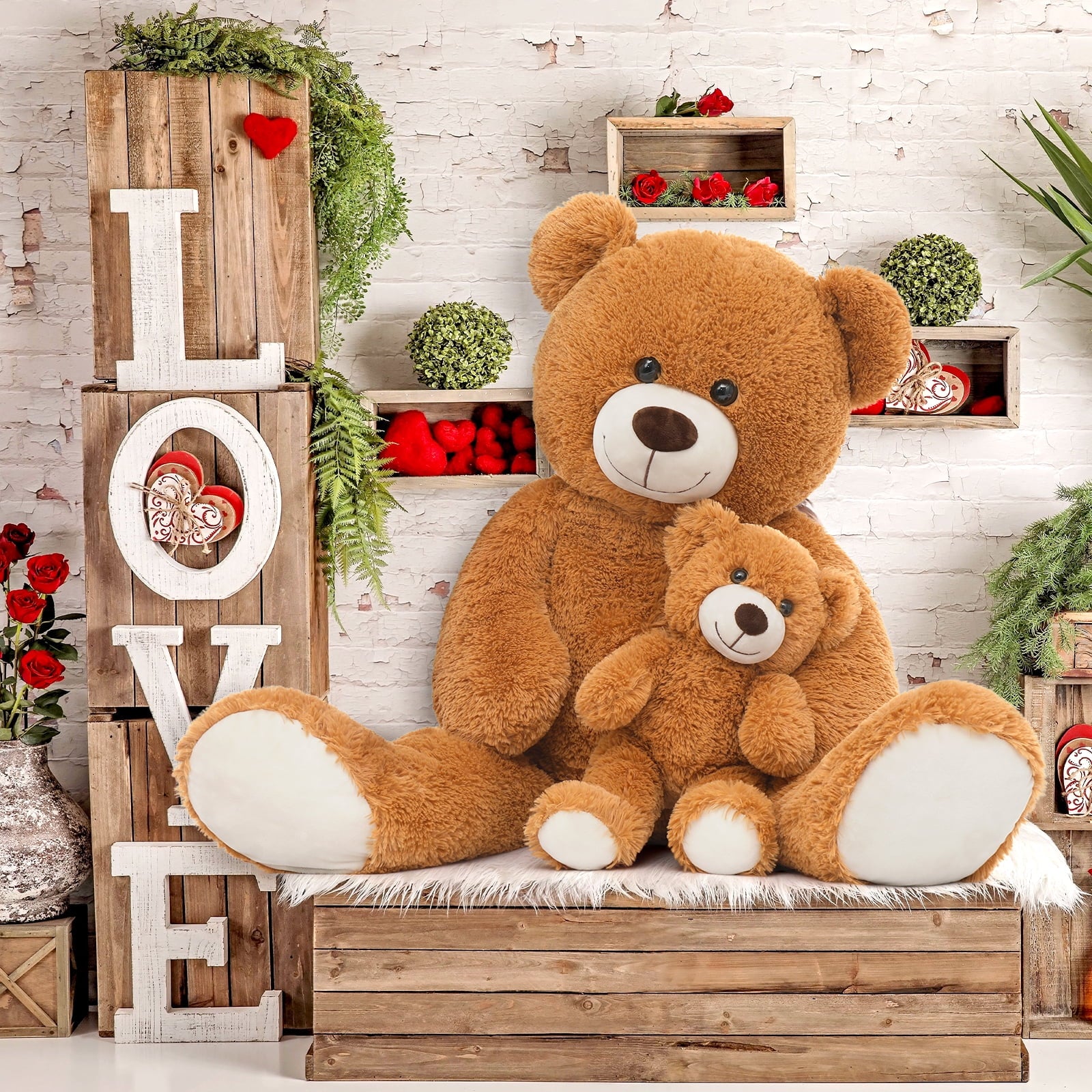 Mommy and Baby Giant Teddy Bear 39" Bear Stuffed Animal Plush Toy