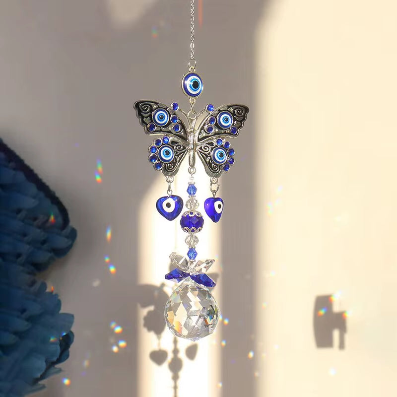 1 Piece, Butterfly Devil'S Eye, Crystal Pendant, Family Outdoor Garden Decoration