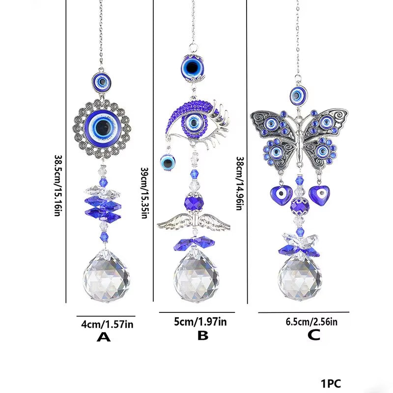 1 Piece, Butterfly Devil'S Eye, Crystal Pendant, Family Outdoor Garden Decoration