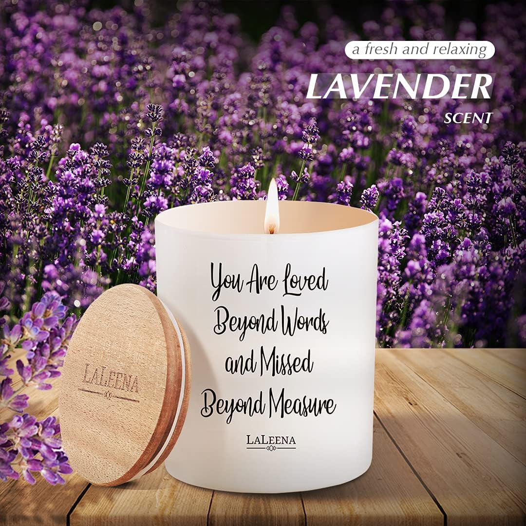 Memorial Candle -  - Sympathy Candle - Loss of Father Present - Loss of a Mother Sympathy Present - Missing a Friend - Celebration of Life (Loved beyond Words, Lavender)