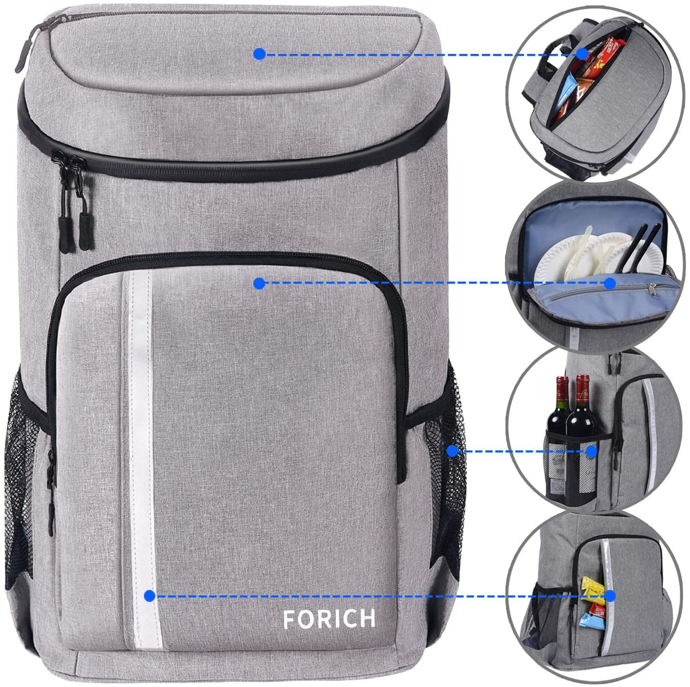 Ultimate Leakproof Insulated Backpack Cooler - Lightweight & Waterproof for Beach, Picnics, Camping & Hiking - Holds 30 Cans