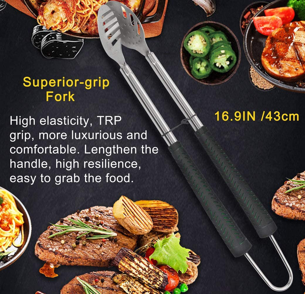 7PCS Golf-Club Style BBQ Tools Set Grilling Tools with Rubber Handle - Stainless Steel Grill Accessories for Outdoor Grill Set Premium Grill Utensils Set Christmas Birthday Gifts for Men Dad