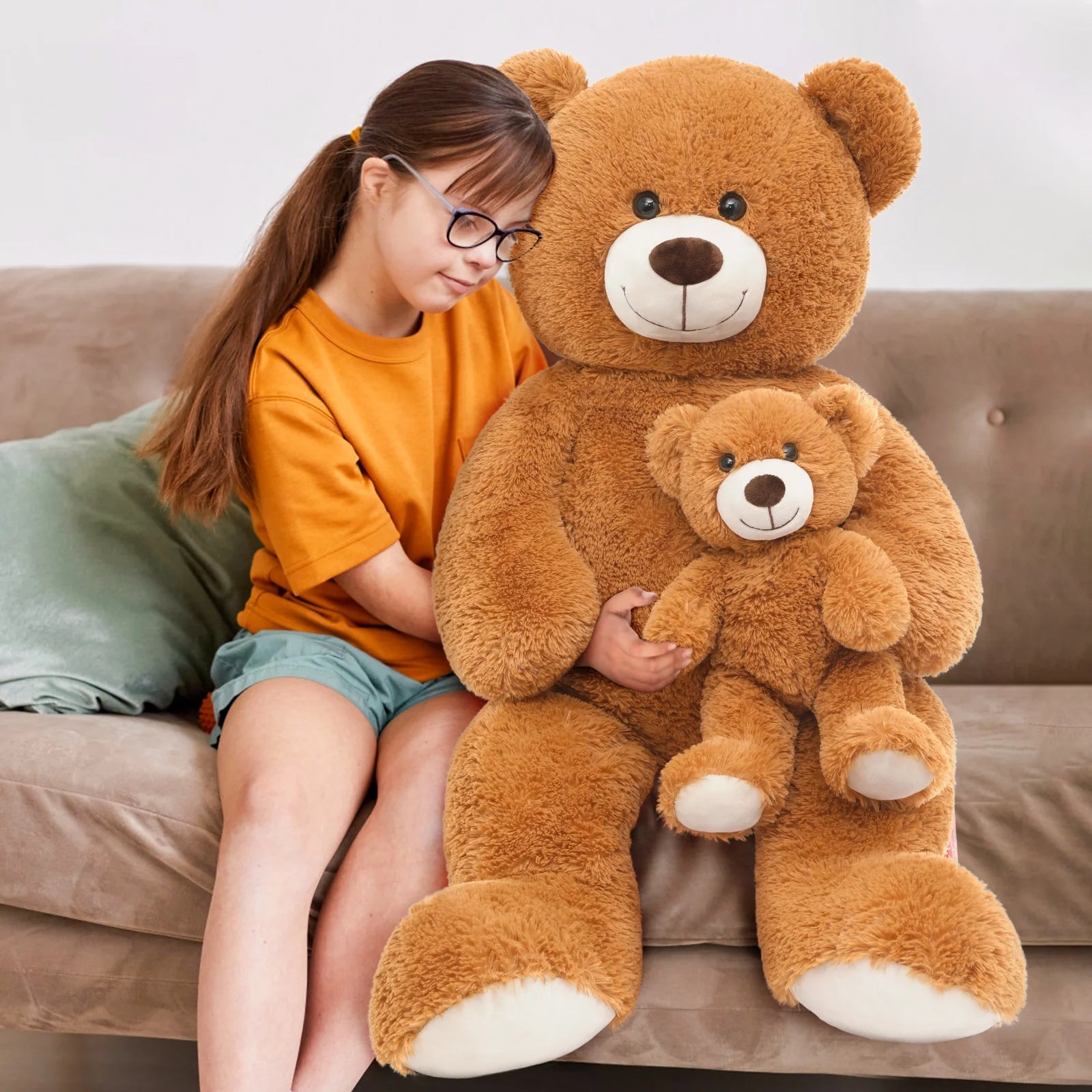 Mommy and Baby Giant Teddy Bear 39" Bear Stuffed Animal Plush Toy