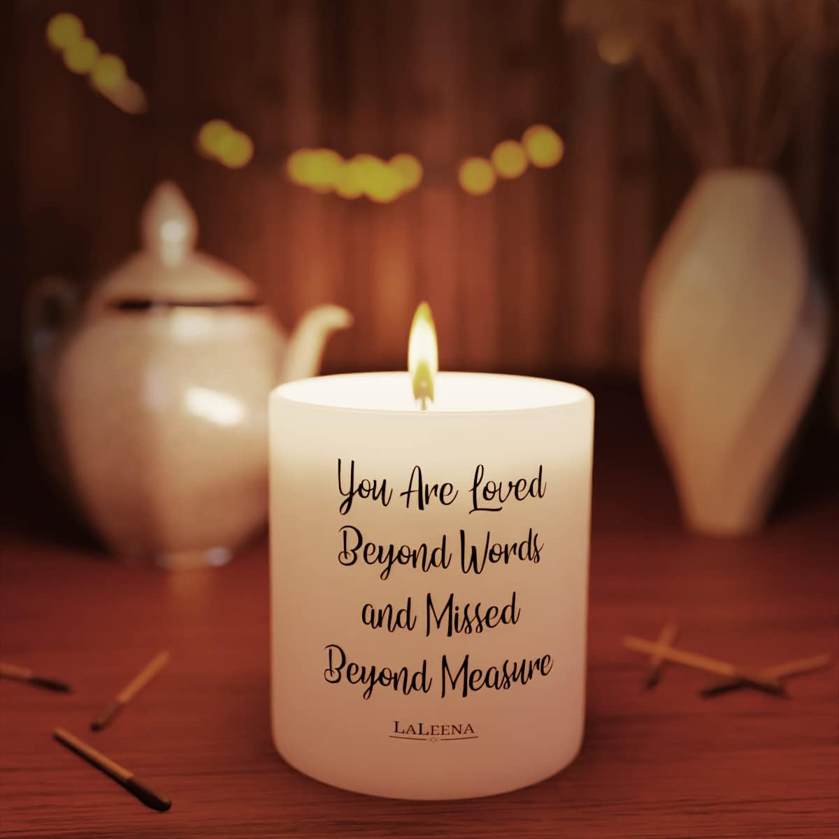 Memorial Candle -  - Sympathy Candle - Loss of Father Present - Loss of a Mother Sympathy Present - Missing a Friend - Celebration of Life (Loved beyond Words, Lavender)