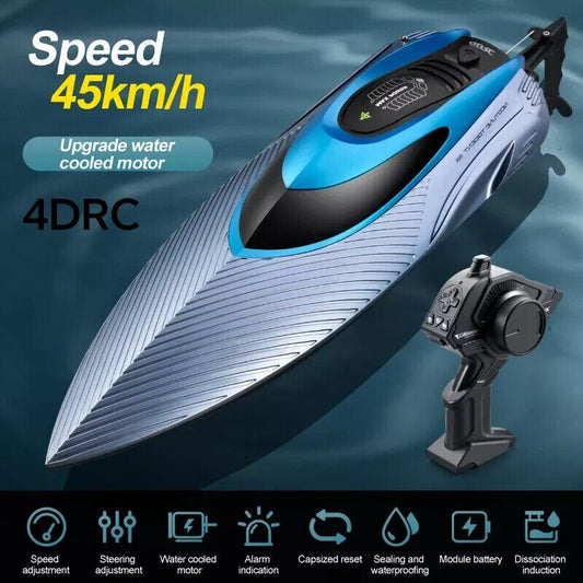 4DRC S3 45km-h Remote Control Boat Kids Toy WATER-COOLED High Speed RC Ship US