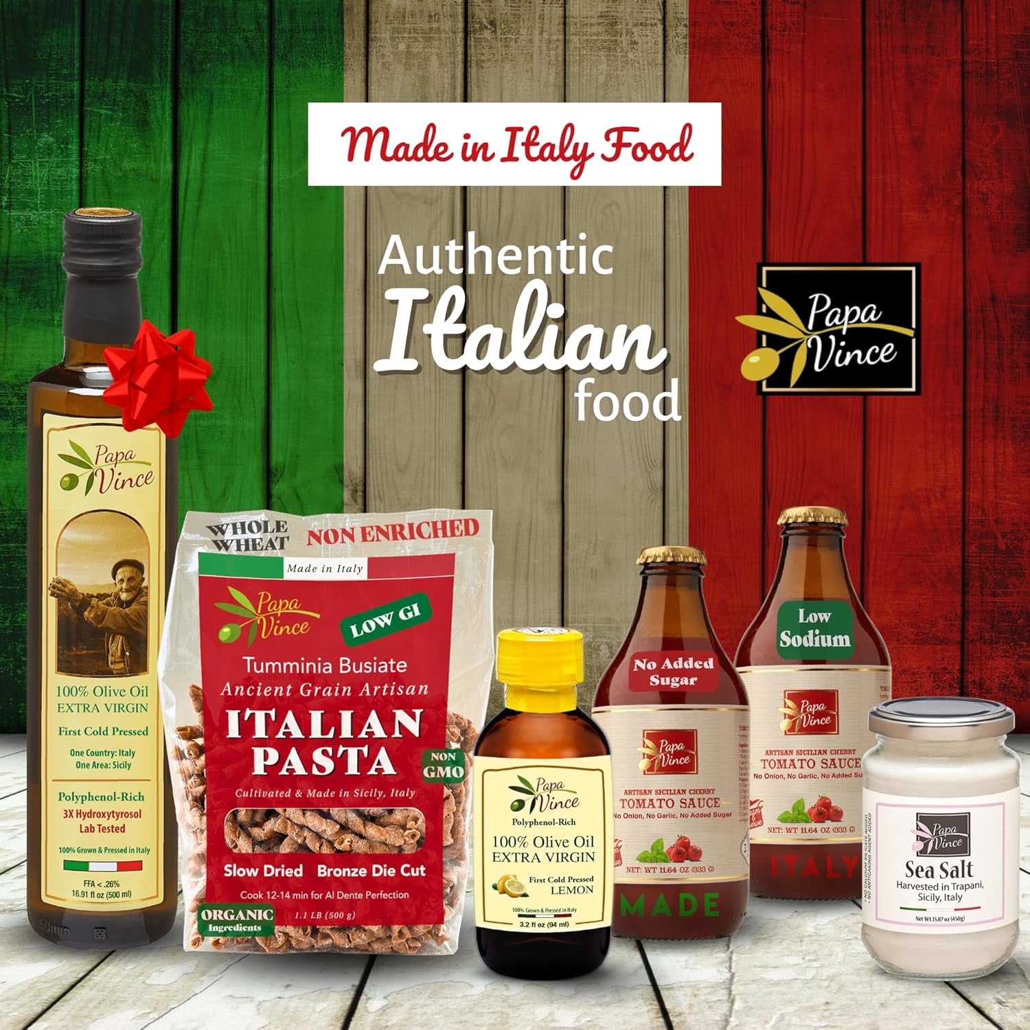 Italian Food Gift Basket Gourmet - Gifts for Italians Crafted in Italy from Locally Sourced Organic Ingredients by Our Family in Sicily, Italy (Silver)