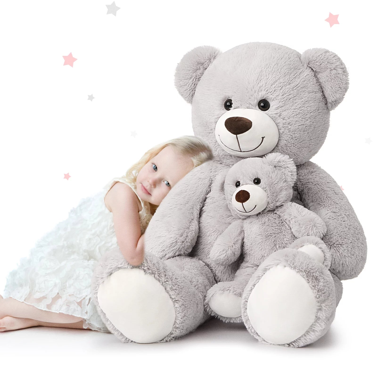 Mommy and Baby Giant Teddy Bear 39" Bear Stuffed Animal Plush Toy