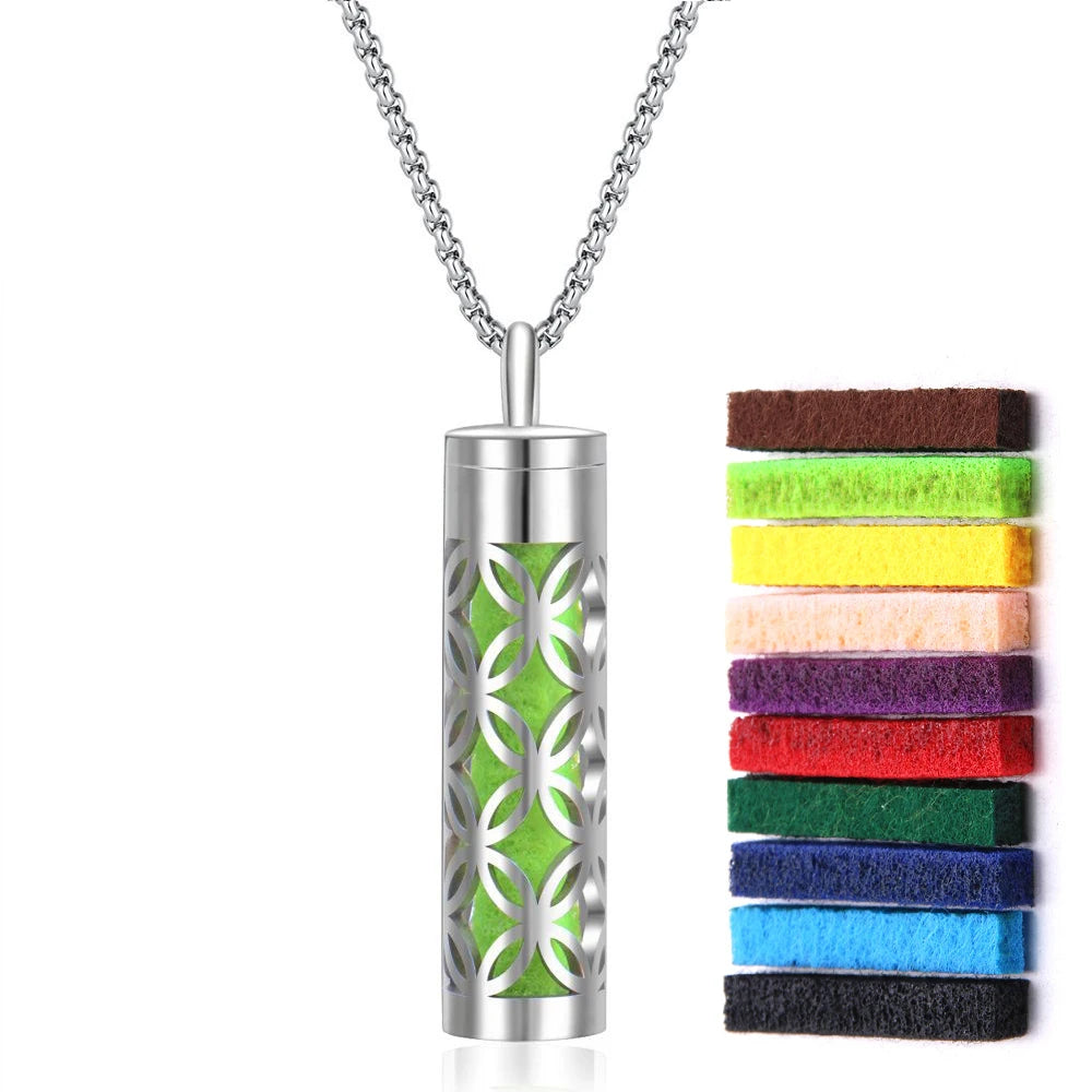 Aromatherapy Necklace Diffuser Pendant 316L Stainless Steel Locket Aroma Perfume Oils Essential Oil Diffuser Pendant Necklace